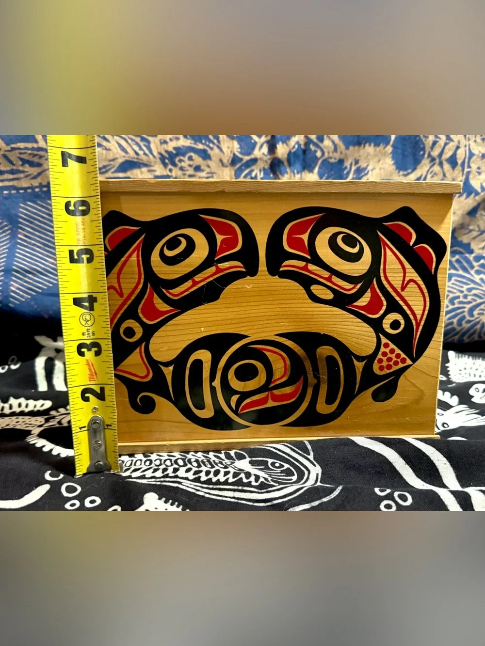 Clarence Wells Haida Art Northwest Pacific First Nations Wooden Box Sliding Lid